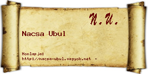 Nacsa Ubul névjegykártya